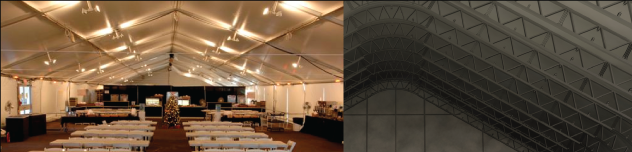 inside commercial tents