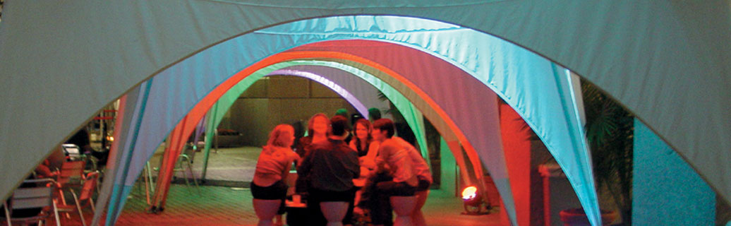 inside a pop up canopy tent
