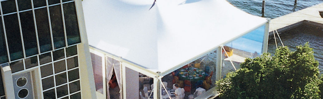 Mega canopy tent at the beach