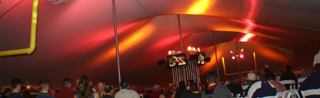 inside a high peak party tent