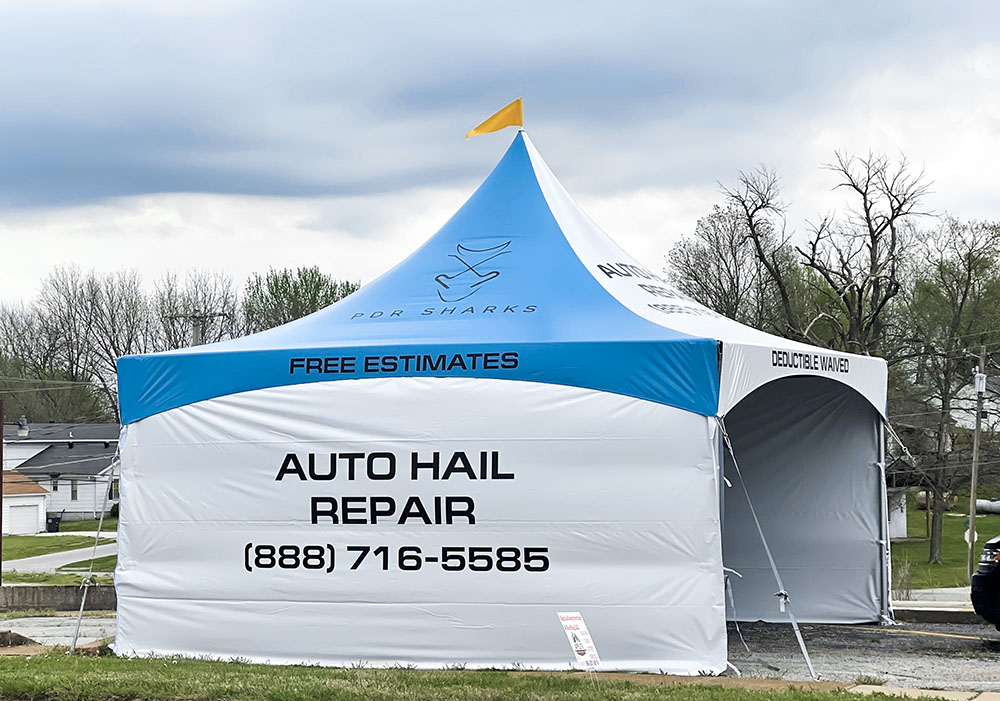 Branded Tentnology® MQ20 | Photo Credit: <a href="https://pdrsharks.us/" target="_blank">PDR Sharks Hail Auto Dent Repair</a>