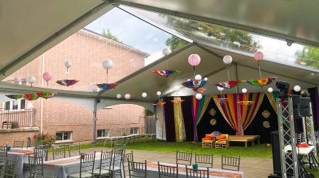 TSpan portable fabric shelter used for an outdoor event